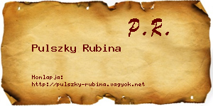 Pulszky Rubina névjegykártya